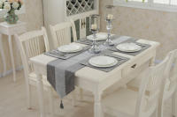 Corredor de Mesa de Terciopelo Plateado Moderno ANUMEI Cubierta de Mesa Gris Negro Decorativo Material Poliéster Hecho en China - details 32