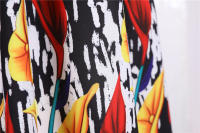 Women vintage spaghetti strap floral print high waist elegant sleeveless a-line party midi dress - details 39