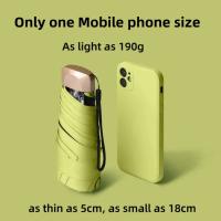 Mini paraguas de cinco pliegues protector solar y protección UV paraguas portátil de moda para hombres y mujeres - details 2