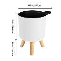 Sistema automático de riego y drenaje de plantas con patas de madera, ETA circular para pies, hierbas, bonsái de guardería, moderno - details 14