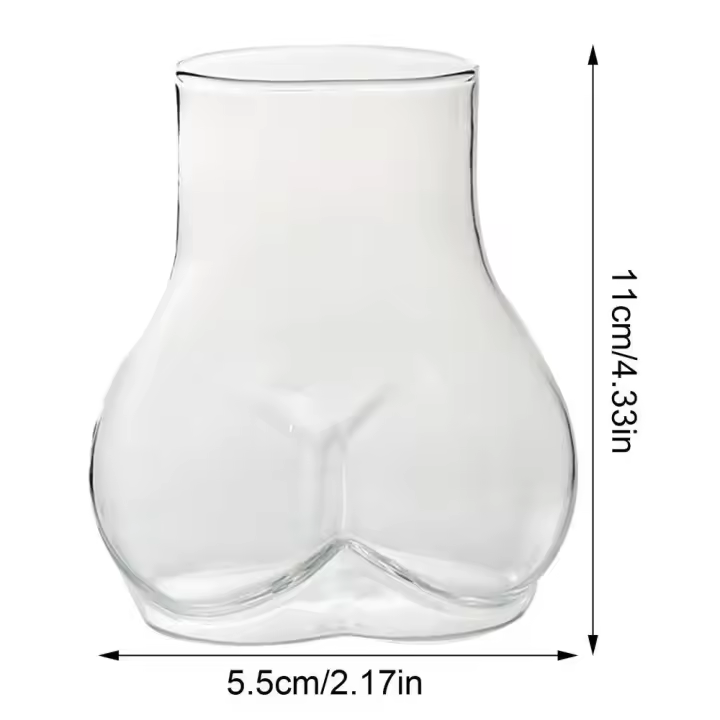 Taza de vidrio a tope Taza de culo de vidrio creativa Sabor a leche Forma de cuerpo a tope Taza encantadora Taza de vidrio para leche Agua Tazas de café Decoración del hogar - 1