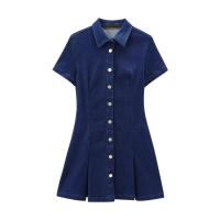 OUWU- Mini vestido de mezclilla liso elegante y hermoso vestido de fiesta Nociones vestido de mujer evangélico - details 1