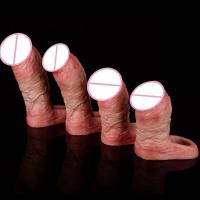 Empaque privado Sexy SXXY Silicona 4 Tamaños Ultra Hueco Dildo Manga para agrandar el pene masculino Funda realista de extremo abierto para hombres - details 12
