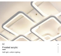 LEFAN-luces LED para habitación, lámparas de techo modernas para sala de estar, dormitorio, Hotel, oficina, Rectangular, regulable, 90CM - details 10