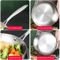 Sartén de acero inoxidable 304, sartén antiadherente multifuncional sin recubrimiento, herramientas de cocina plegables, utensilios de cocina - details 10