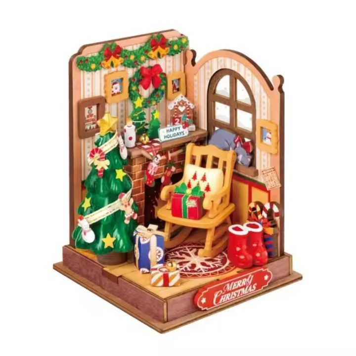 Robotime DIY Kit en miniatura decoración chimenea Mini casa construcción kits de artesanía para adultos regalo para Navidad - 1