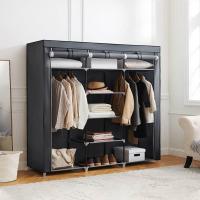 RYG12B Armario Armario organizador, Textil Plegable, Color Negro, 150 x 45 x 175 cm - details 6