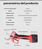 SWANSOFT Cortador de Frutas Eléctrico Sin Cable Herramienta de Paisajismo Eficiente para Podar Árboles de Fruta 25.2V - details 1