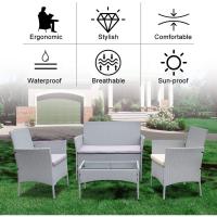 Juego de Muebles de Jardín al Aire Libre Conjunto de Mesa y Sillas de 4 Piezas - details 13