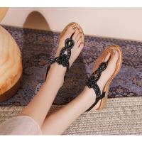 Sandalias Plataforma Mujer Strass Verano 2025 - Diseño Bohemio con Tacon Ancho Cómodo - Zapatos Elegantes Playa y Fiesta - details 7