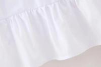 Blusa Elegante de Moda para Mujer 2025 Estilo Informal con Manga Corta y Abombada con Cuello Redondo Top de Algodón con Cordones y Lazo Blanco Dulce - details 9