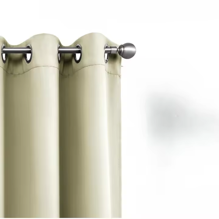 Cortinas Opacas de 2 Piezas Diseño de Ojales Beige Claro Aislantes Térmicos para Dormitorio - 1