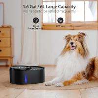 Dispensador automático de agua para gatos de 6 l/1,58 g, fuente de agua para mascotas de 2 alturas con bomba ultrasilenciosa y 8 filtros de repuesto y 32 almohadillas de filtro y alerta de escasez de agua, blanco - details 3