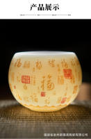 Taza de cerámica individual de maestro de Jade gordo de oveja, juego de Kung Fu grande de porcelana blanca para el hogar, tazón de té - details 9