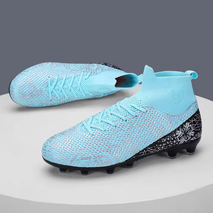 Populares zapatillas de fútbol transpirables de caña alta para niños y niñas - 1
