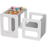 1 Taburete, Juego de Asientos Infantiles 3 en 1 y Banco Convertible en Mesa, Muebles Infantiles (Natural, L) - details 9