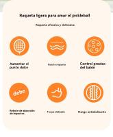 (Kit de 2 paletas de pickleball)Pala de Pickleball de Fibra de Carbono con Núcleo de Polímero de Potencia de 16 mm - details 1
