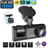 Cámara de salpicadero DVR para coche, 3 lentes, 3 canales, HD 1080P, frontal y trasera, visión nocturna - details 2