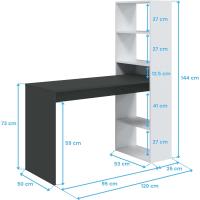 Estantería Reversible Mesa de Ordenador Blanco Artik y Roble Canadian Modelo Doble - details 10