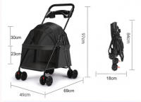 Cochecito para mascotas de 4 ruedas Cochecito de cachorro liviano plegable todo terreno para perros y gatos 30 libras - details 10