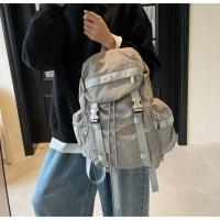 Mochila con cordón para exteriores de estilo coreano, mochila deportiva de nailon de viaje de Color sólido, bolso de hombro impermeable para senderismo de gran capacidad - details 19