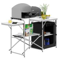 Mesa de Camping Plegable de Aluminio Cocina de Viaje con Bolsa Almacenamiento de Cocina BBQ Picnic - details 2