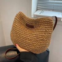 Bolsa de hombro tejida de palmera, moda de verano para mujeres - details 5