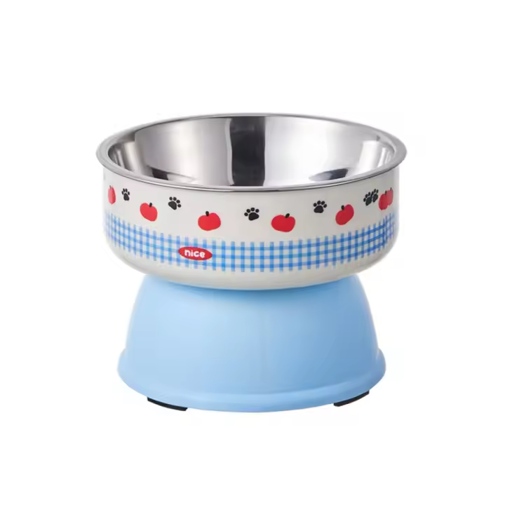 Cuenco de base alta para mascotas de dibujos animados, antideslizante, antivómitos, comida para gatos, cuenco de agua, contenedor alimentador de agua estable de gran capacidad - 1