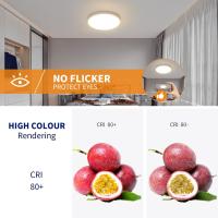Goeco Lámpara de Techo LED Moderna 24W, IP44 Plafón de Techo Impermeable para Baño, 4500K Luz Natural para Sala de Estar, Dormitorio, Cocina, Comedor, 2160LM Iluminación Interior de Diseño Nórdico Sencillo, Lámpara Redonda Diá 30CM, Blanco, 220V - details 4