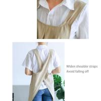 Delantal creativo de lino y algodón con espalda cruzada, delantales de cocina transpirables sin mangas para hornear, ropa de trabajo de Color sólido, accesorios de cocina - details 1