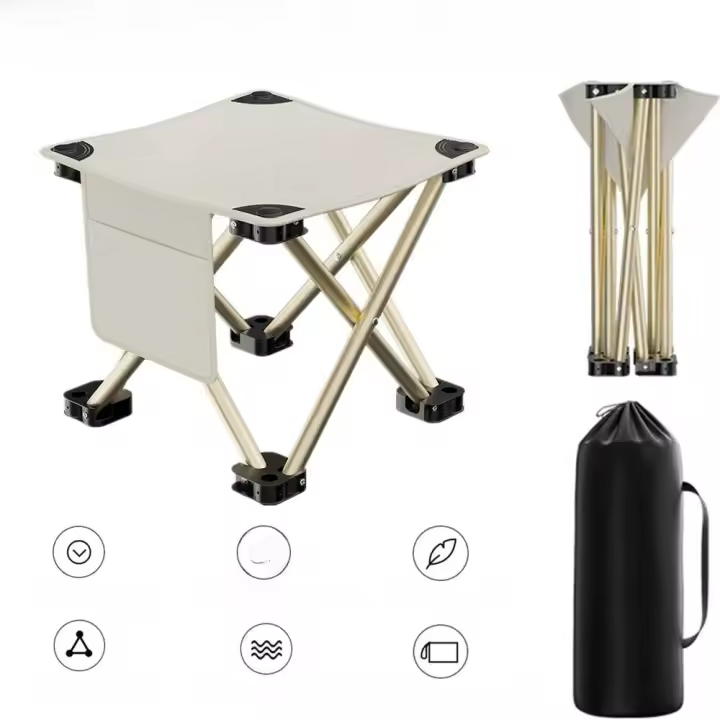 Silla portátil, plegable, ultraligera, para acampar al aire libre, pesca, senderismo, jardinería, silla de camping VIE con bolsa de transporte - 1