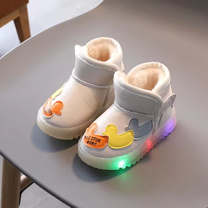 Iluminación zapatos de niños de 1 a 6 años, 3 niños, botas de nieve, niñas, zapatos de algodón grueso de lana, bebé niño, zapatos de moda. - 1