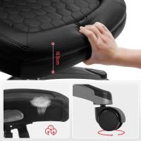 Silla de Oficina Ejecutiva Ergonómica Altura Ajustable, Resalto Alto, Brazos, Ruedas, Negro - details 5