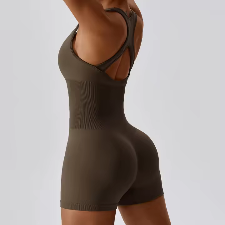 Traje de Yoga para Mujer de Un Pieza Sin Costuras Elástico Alto Integrado con Encanto Espalda Ajustado Set de Traje de Sports Material de Nylon - 1
