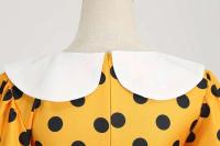 Elegante Vestido de Verano Manga Corta con Volantes Cuello Peter Pan Vintage A-e Midi Largo - details 30