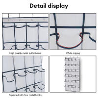 Organizador De Zapatos De 24 Compartimentos En Red Para Pared Estantería De Almacenamiento De Bolsas De Armario Malla Transparente Para Colgar En Puerta Caja De Tela - details 8