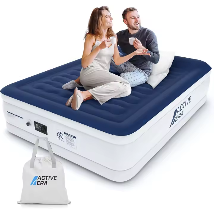 Colchón inflable matrimonial 203 x 152 x 56 cm. Bomba Eléctrica y Almohada Incorporada – Inflado en 3 Minutos - 1