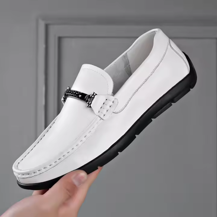 Nuevos zapatos Doudou de piel de vaca de primera capa que cubren los pies, zapatos casuales de cuero para hombres, cuero genuino. - 1