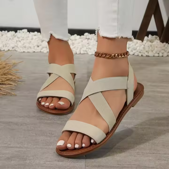 Novedad de verano, sandalias romanas planas para mujer con suela de goma antideslizante, zapatos de mujer a la moda - 1