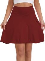 Pantalones cortos de yoga rojos de cintura alta para mujeres con bolsillos - Diseño elegante de dos tonos para deportes y actividades al aire libre, material rápido y transpirable, perfecto para correr, bailar, tenis, bádminton, golf, pantalones cortos - details 2