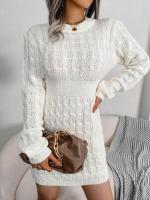 2024 Otoño Invierno mujer Casual manga larga suéter vestido negro blanco azul - details 17