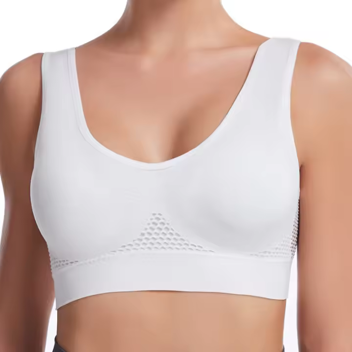 Sujetador deportivo para mujer, talla extra grande hasta 6XL, algodón transpirable, a prueba de golpes, para gimnasio, correr, yoga. - 1