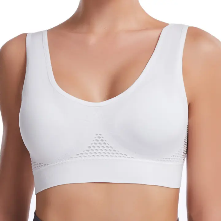 Sujetador deportivo para mujer, talla extra grande hasta 6XL, algodón transpirable, a prueba de golpes, para gimnasio, correr, yoga. - 1