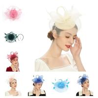 Tocado de malla con plumas Vintage, sombrero de velo elegante y exquisito, diadema para novia, espectáculo de danza - details 2