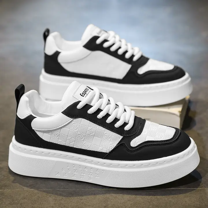Zapatos de Skate de Cuero con Estampado Original Moda de Otoño para Hombres Deportes de Alta Altura - 1