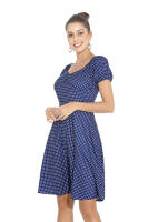 NOVEDAD DE VERANO 2025, vestido estampado con manga de burbuja y cuello cuadrado francés de nicho para ropa de mujer - details 12