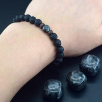 Pulsera de piedra de Lava para hombre, cuentas de piedra lunar de labradorita Natural, pulsera de Buda tibetano, pulsera difusora de aceite de Chakra, joyería para hombre - details 4