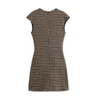 Vestido clásico de doble tela con cinturón para mujer, estilo personalizado - details 1
