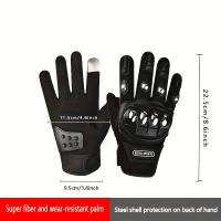 Guantes de concha de acero para motociclismo para hombres y mujeres, guantes de concha dura para deportes al aire libre, fitness, montañismo, dedos largos - details 1