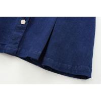 Mini Vestido Vaquero Plegado Ancho Ajuste Delgado Versátil para Mujer Color Sólido - details 10